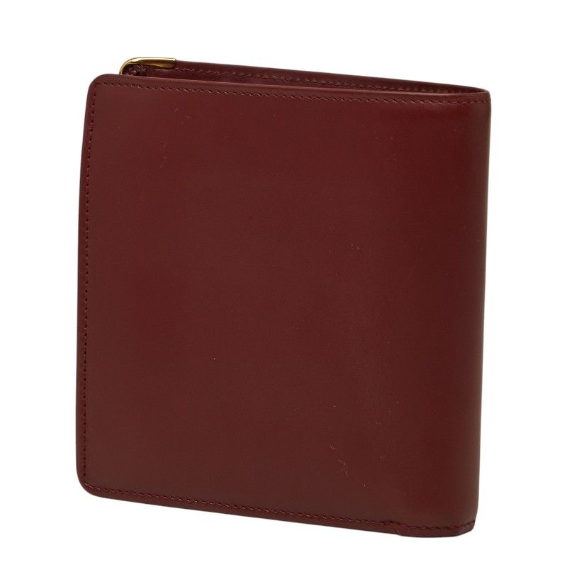 Cartier Must Line Bifold Wallet Wine Red Bordeaux Leather — view 2