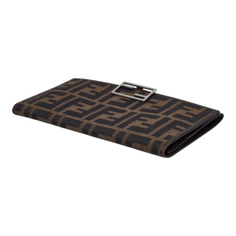 Fendi Zucca Wallet Brown Canvas Leather — view 5