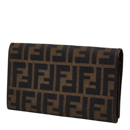 Fendi Zucca Wallet Brown Canvas Leather — view 2