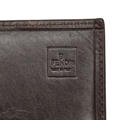 Fendi Zucca Wallet Brown Canvas Leather — view 8