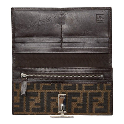 Fendi Zucca Wallet Brown Canvas Leather — view 6