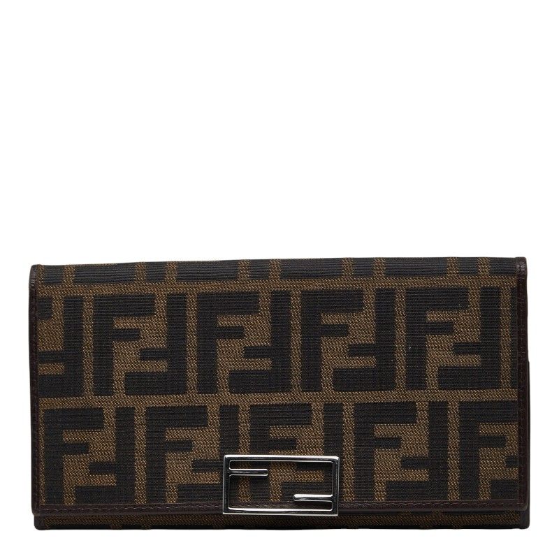 Fendi Zucca Wallet Brown Canvas Leather
