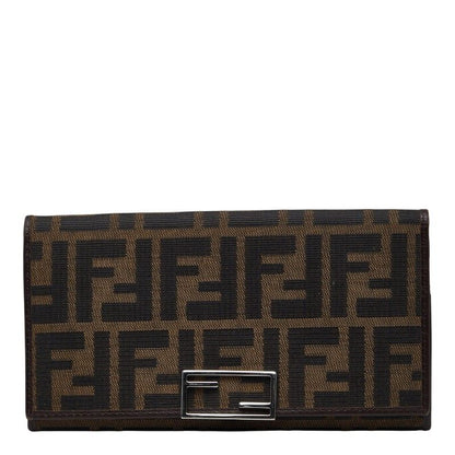 Fendi Zucca Wallet Brown Canvas Leather