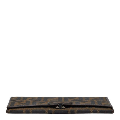 Fendi Zucca Wallet Brown Canvas Leather — view 3