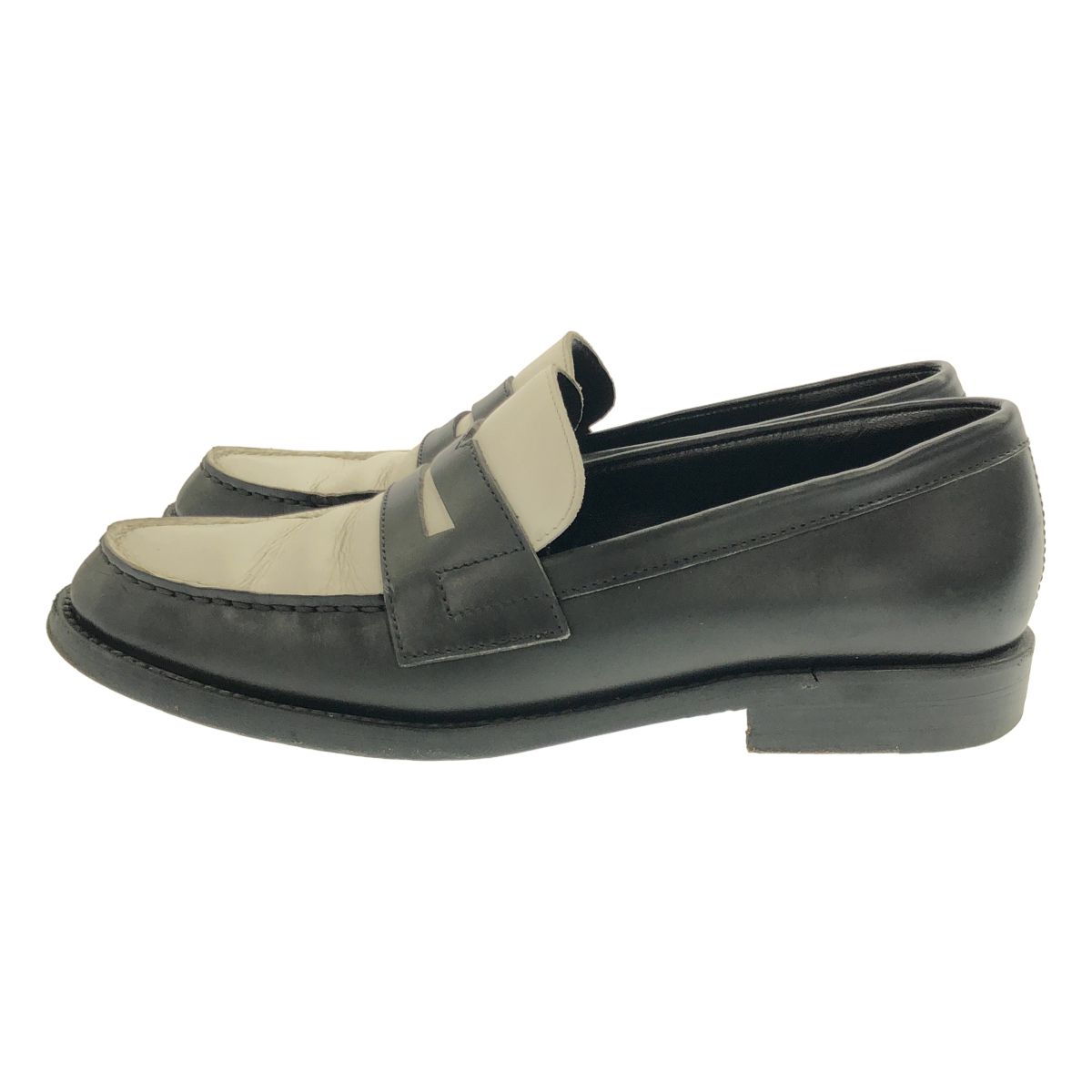Saint Laurent Paris Leather Peni Loafers Black White — view 2