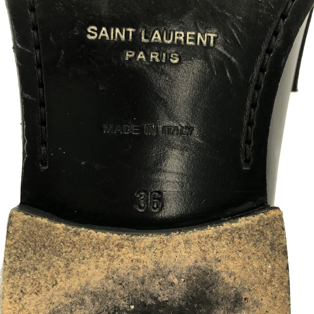 Saint Laurent Paris Leather Peni Loafers Black White — view 6