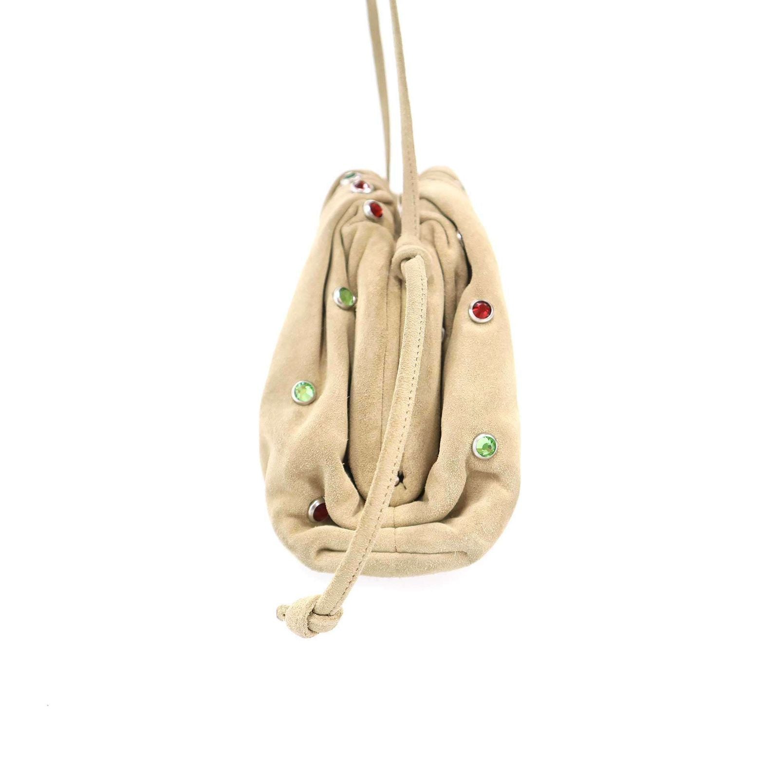 Bottega Veneta the Pouch Suede Leather Crystal Shoulder Beige — view 4