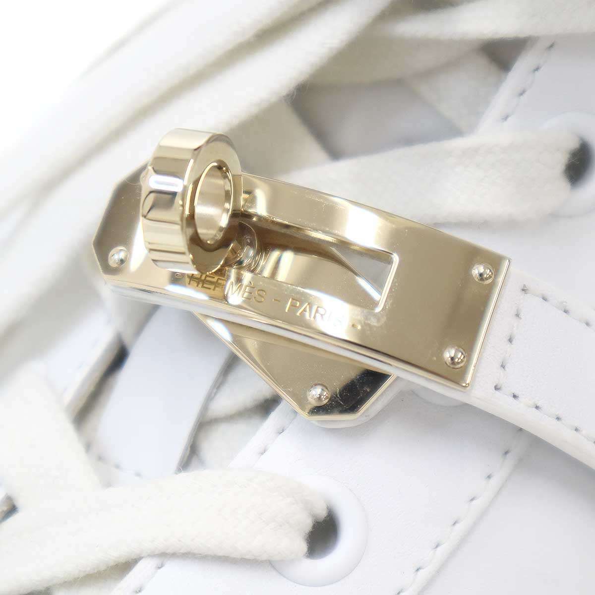 Hermes Daydream Kelly High Cut Sneakers White — view 7