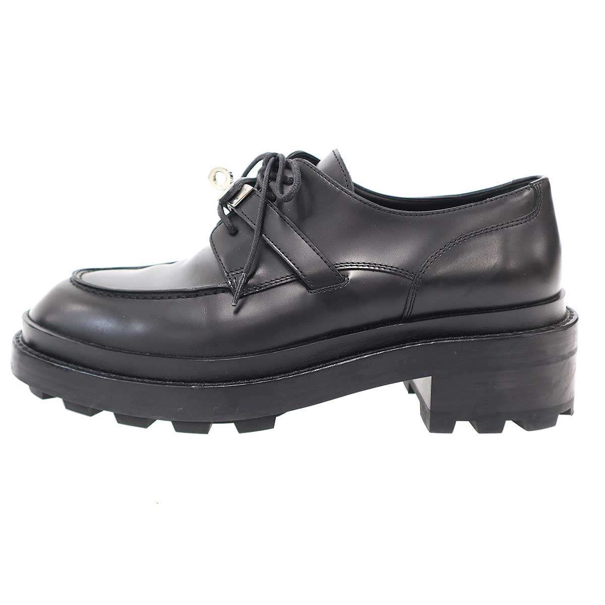 Hermes Kelly Derby Fast Leather Shoes Black — view 2