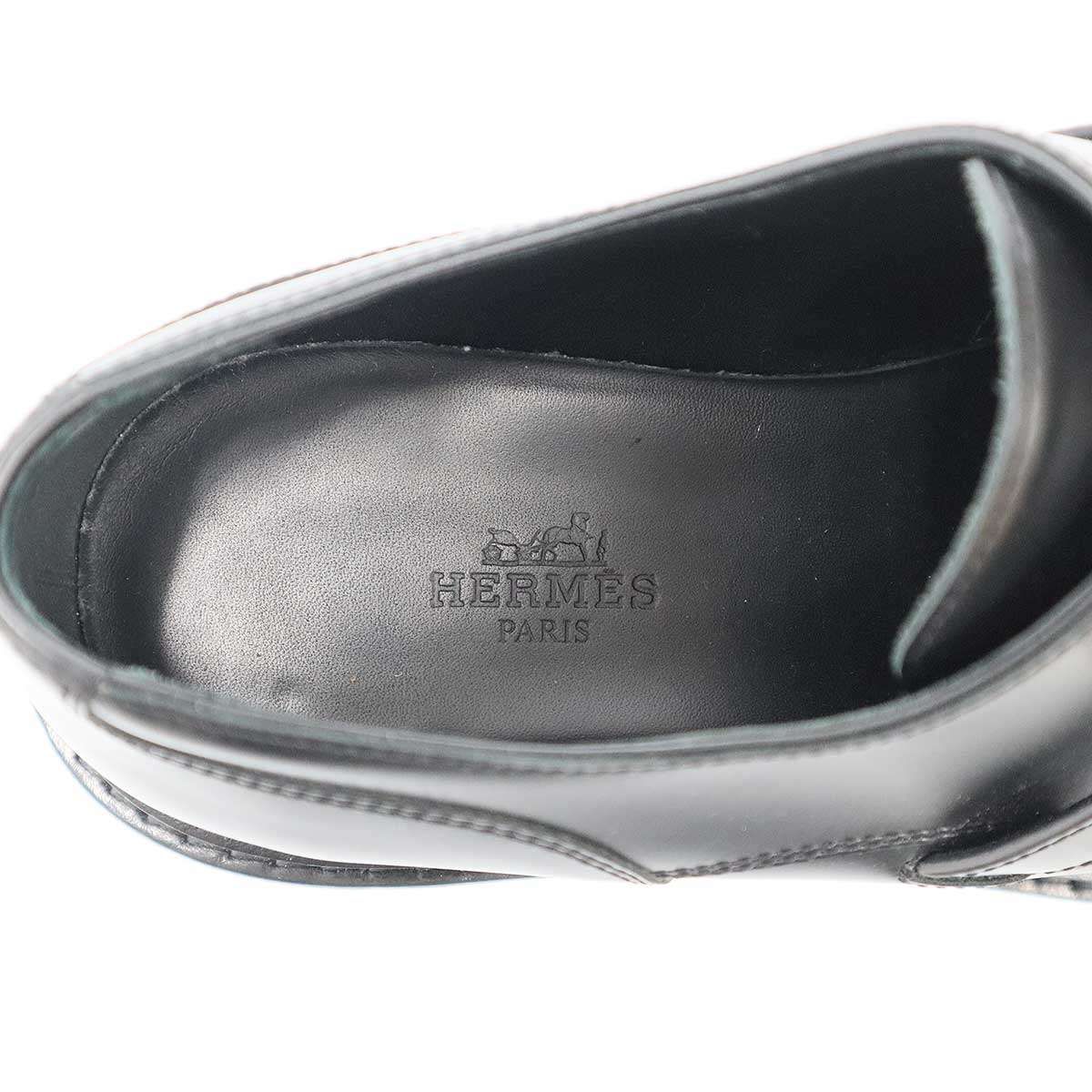 Hermes Kelly Derby Fast Leather Shoes Black — view 5