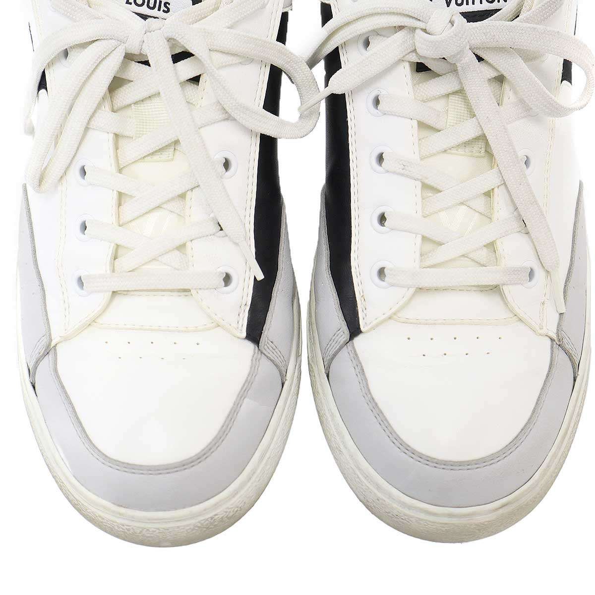Louis Vuitton Charlie Line Low Cut Leather Sneakers White Brown — view 7