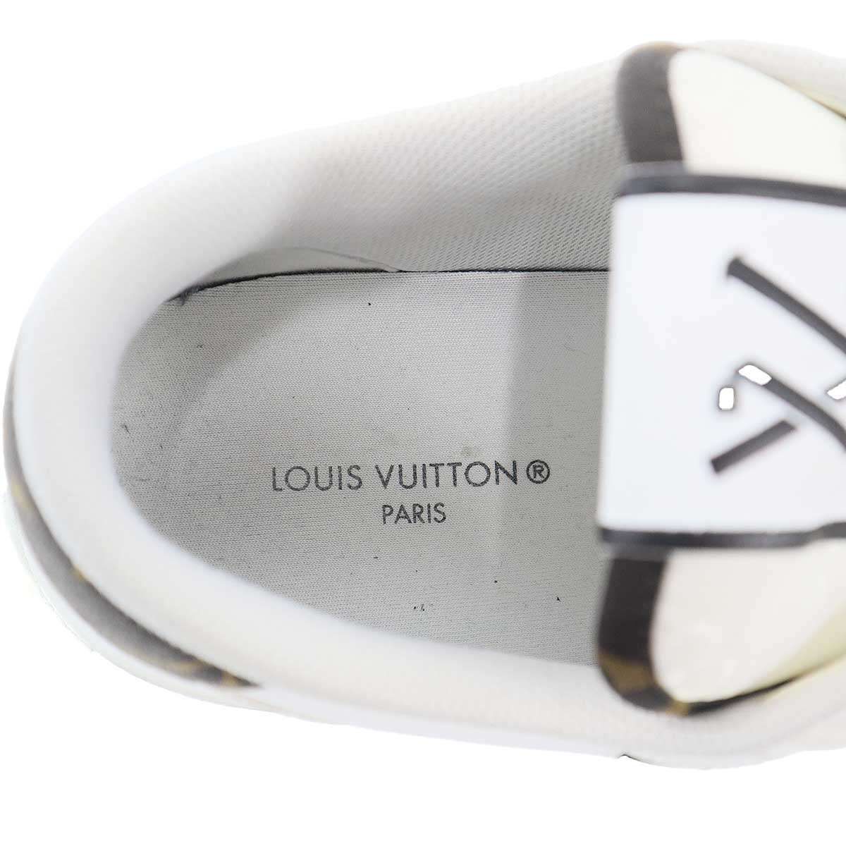 Louis Vuitton Charlie Line Low Cut Leather Sneakers White Brown — view 5