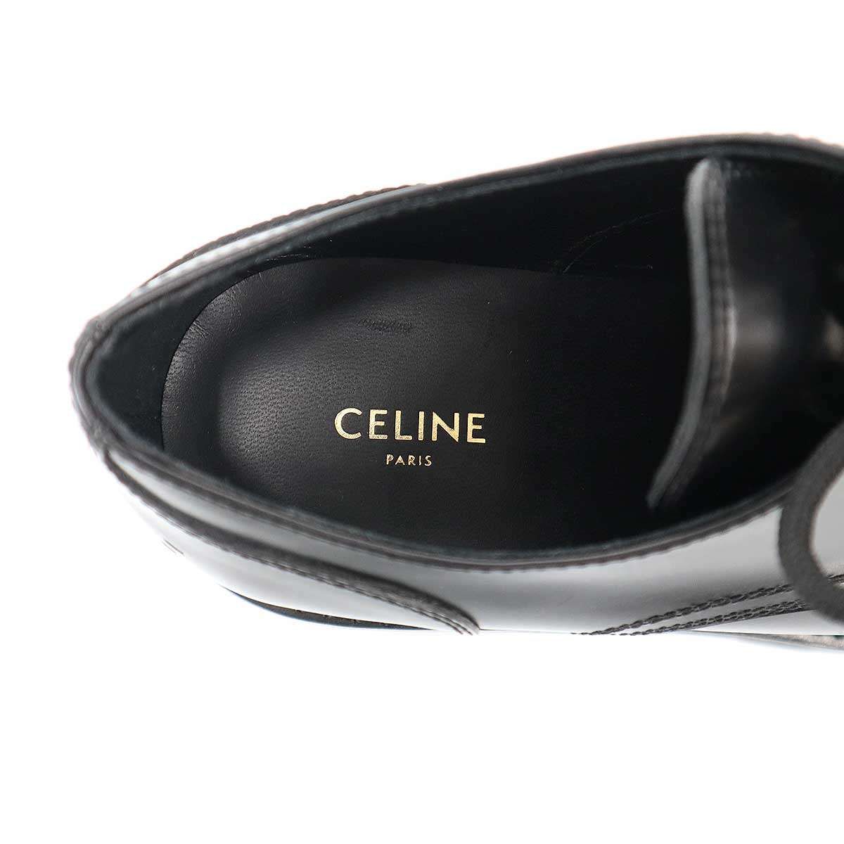 Celine Triomphe Leather Derby Shoes BE Black — view 5