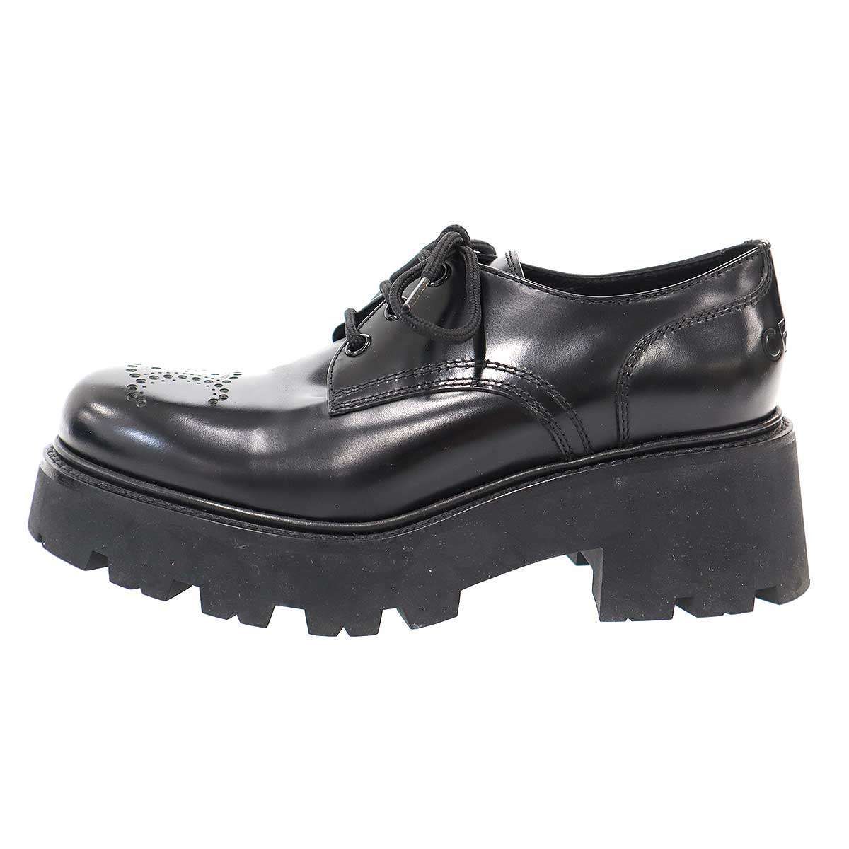 Celine Triomphe Leather Derby Shoes BE Black — view 2