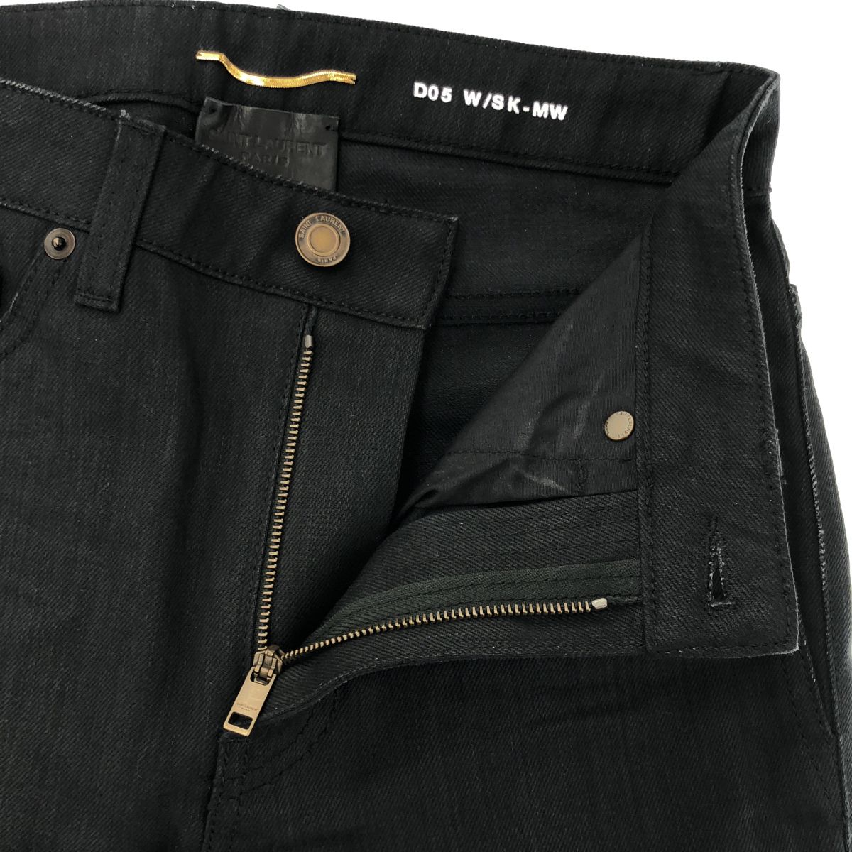 Saint Laurent Paris Sk Mw Skinny Denim Pants Black 24 — view 4