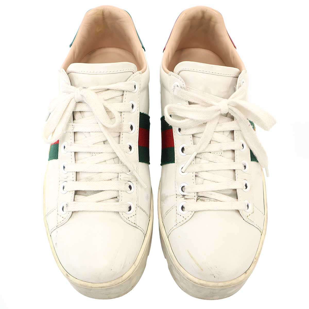 Gucci Ace Embroidery Platform Sneakers White — view 7