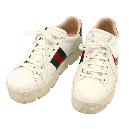Gucci Ace Embroidery Platform Sneakers White