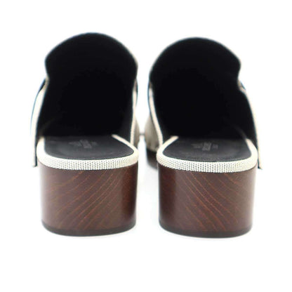 Hermes Carlotta Mule Sabo Logo Kelly Sandals Gray Black — view 3