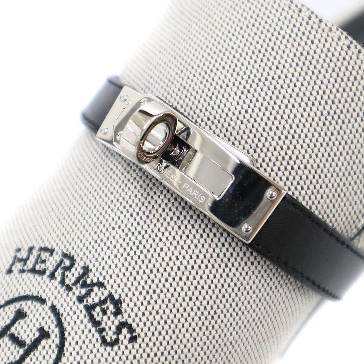Hermes Carlotta Mule Sabo Logo Kelly Sandals Gray Black — view 7