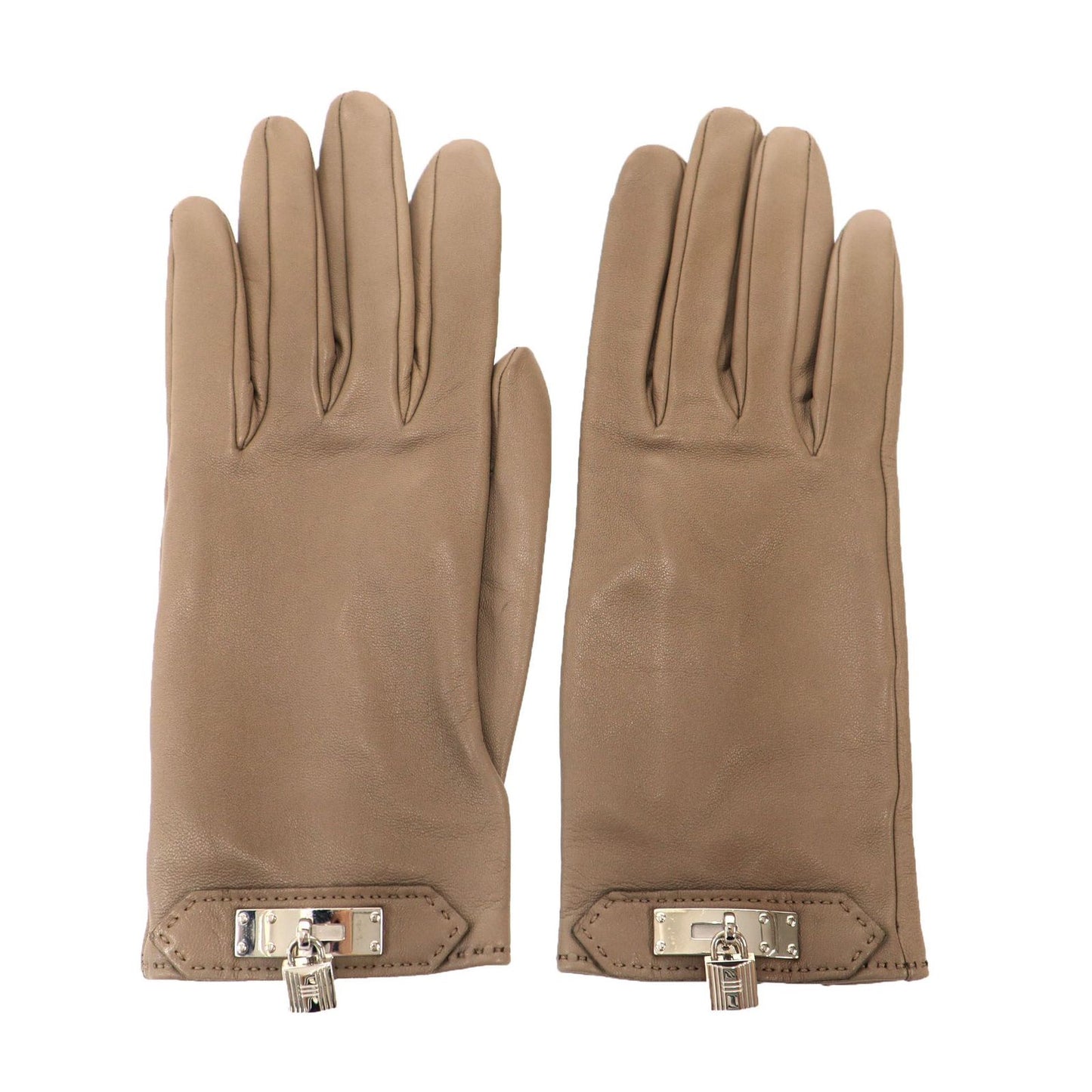 Hermes Soya Leather Gloves Beige