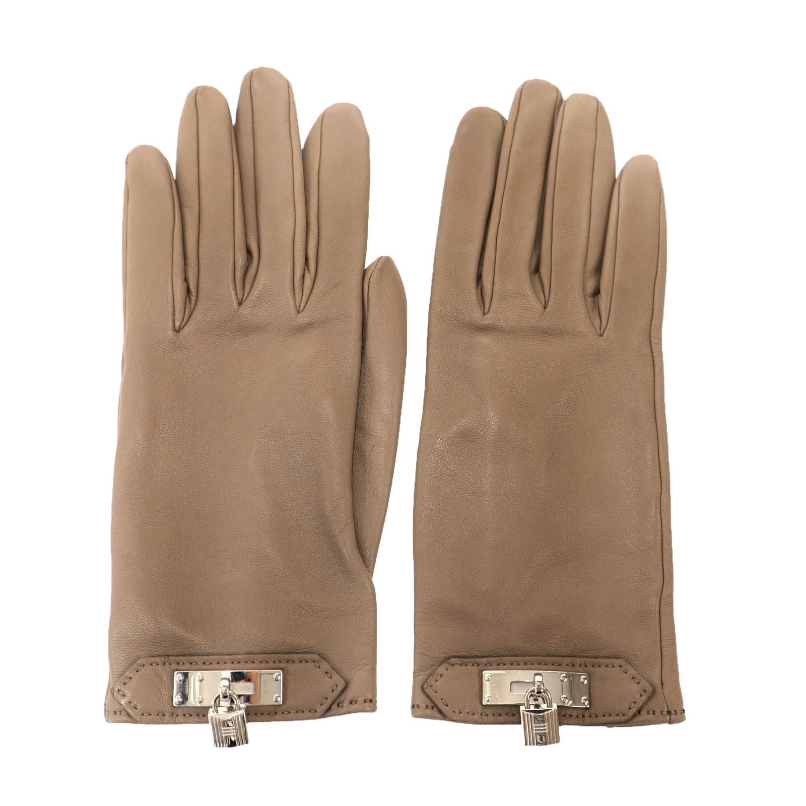 Hermes Soya Leather Gloves Beige
