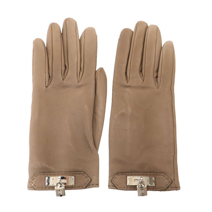 Hermes Soya Leather Gloves Beige
