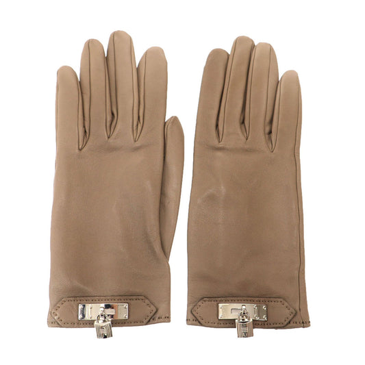 Hermes Soya Leather Gloves Beige