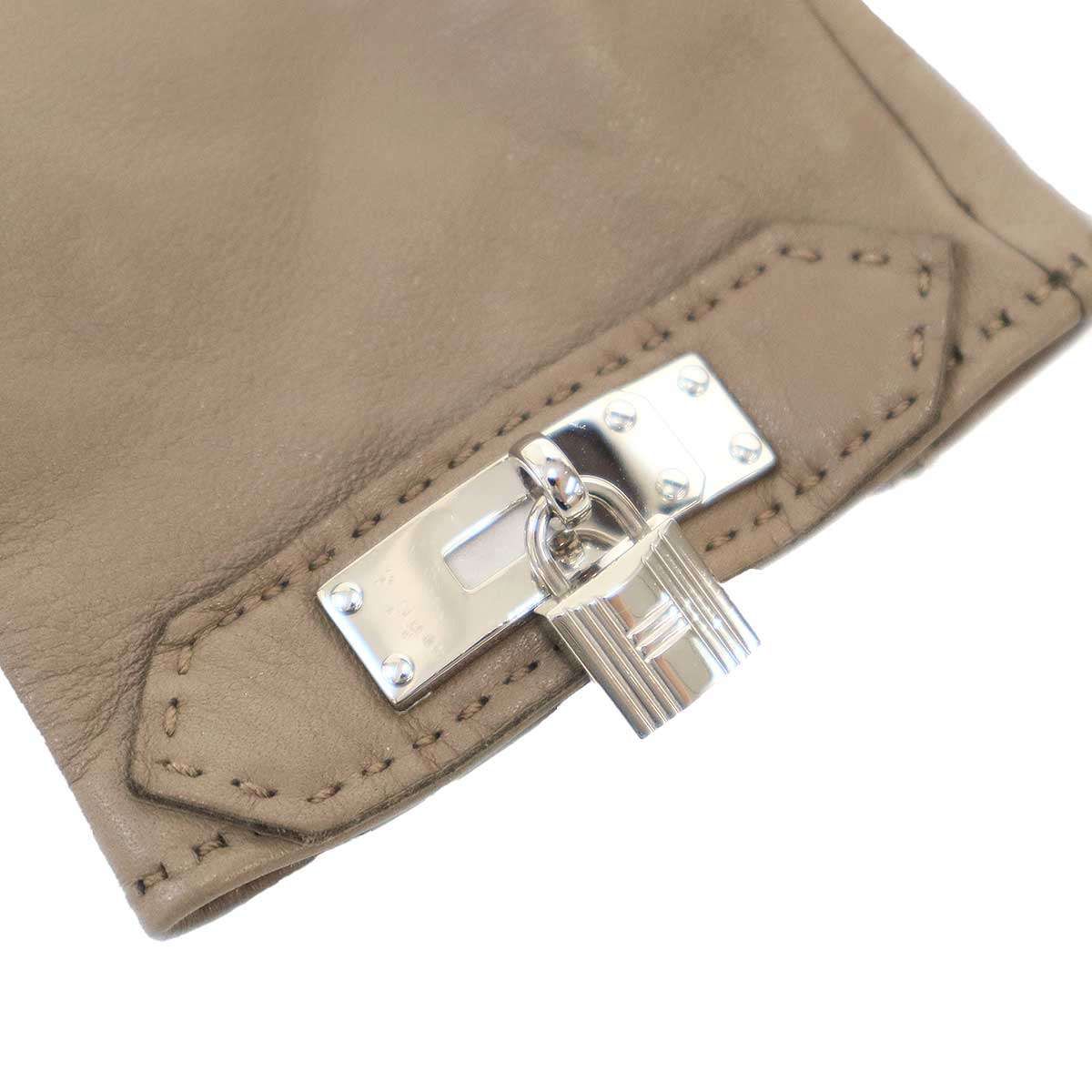 Hermes Soya Leather Gloves Beige — view 4