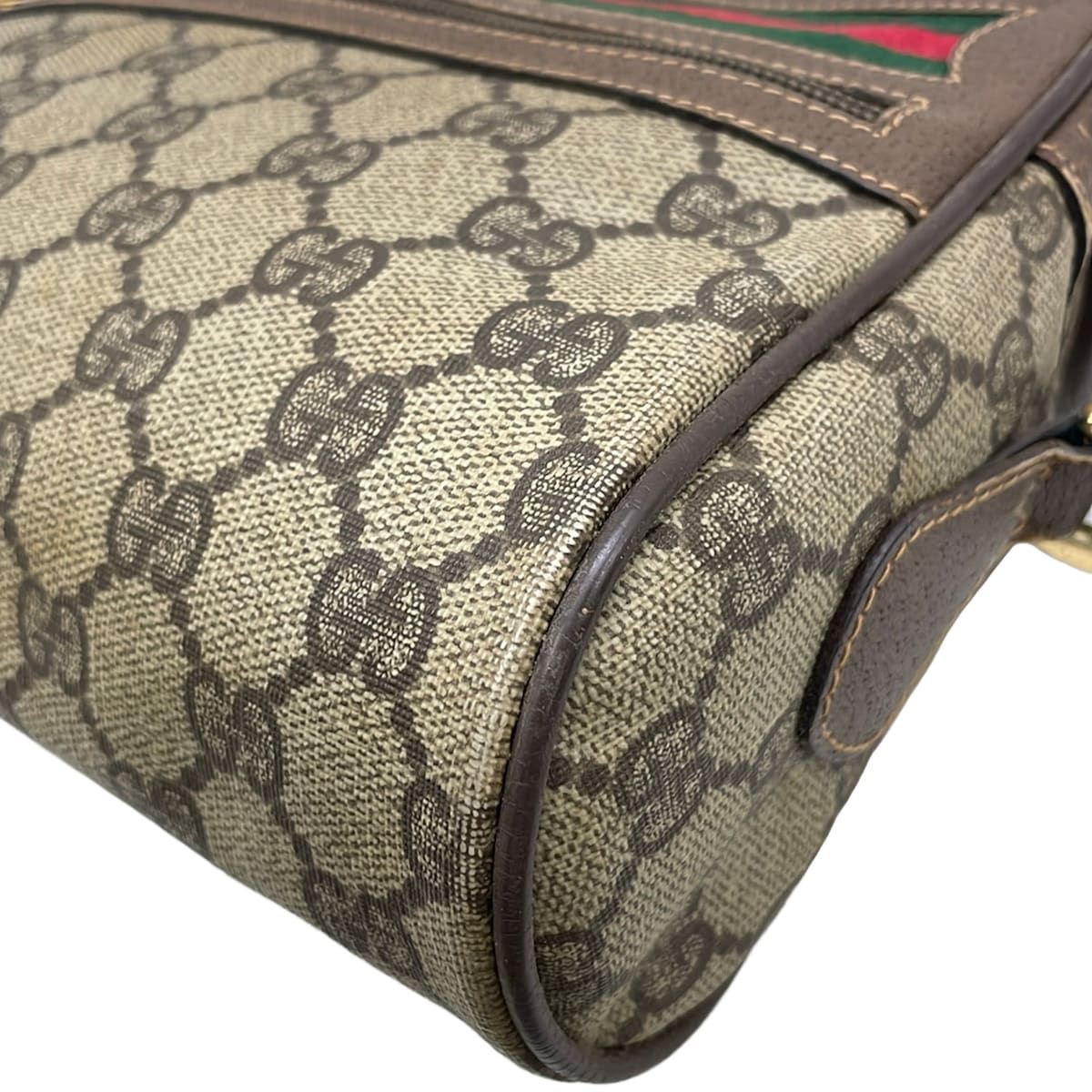 Gucci Shoulder Bag GG Plus Supreme Sherry Interlocking Dark Brown Beige Multi — view 6