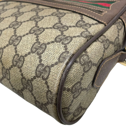 Gucci Shoulder Bag GG Plus Supreme Sherry Interlocking Dark Brown Beige Multi — view 6