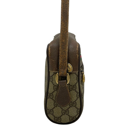 Gucci Shoulder Bag GG Plus Supreme Sherry Interlocking Dark Brown Beige Multi — view 4