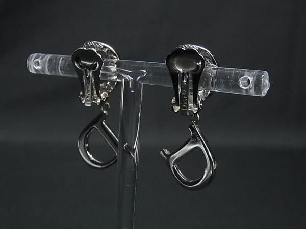 Dior Earrings Silver Metal Rhinestone Clip on — view 2