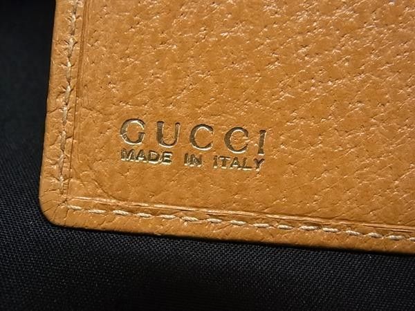 Gucci Wallet 035.0 Brown Gold Leather Bifold — view 6