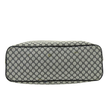 Celine Tote Macadam Canvas Leather Gray Black Vertical — view 4