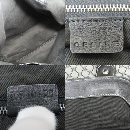 Celine Tote Macadam Canvas Leather Gray Black Vertical — view 8