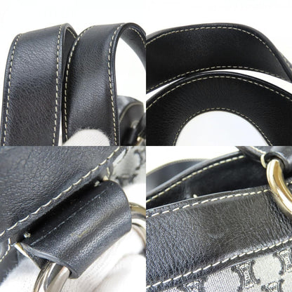 Celine Tote Macadam Canvas Leather Gray Black Vertical — view 7