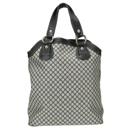 Celine Tote Macadam Canvas Leather Gray Black Vertical — view 3