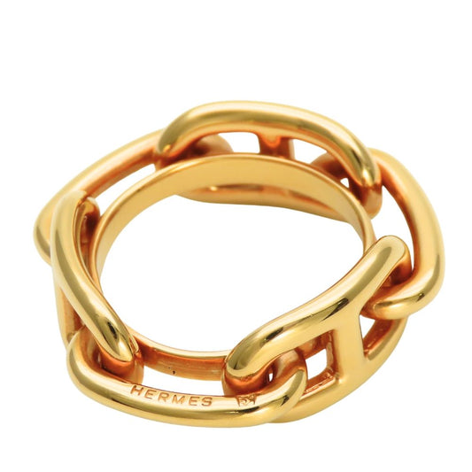 Hermes Scarf Ring Chaine Dangle Metal Gold Plated