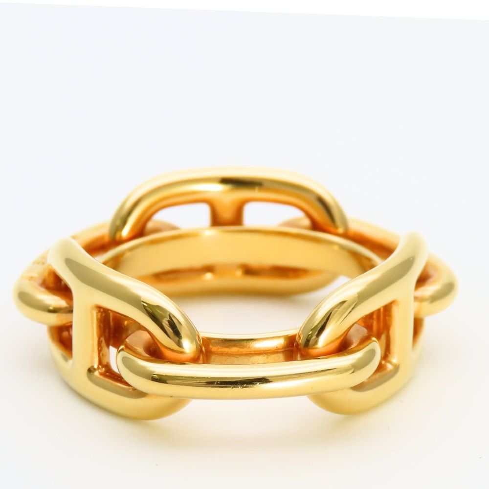 Hermes Scarf Ring Chaine Dangle Metal Gold Plated — view 3