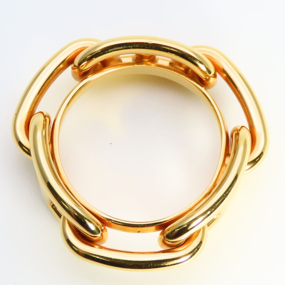 Hermes Scarf Ring Chaine Dangle Metal Gold Plated — view 5