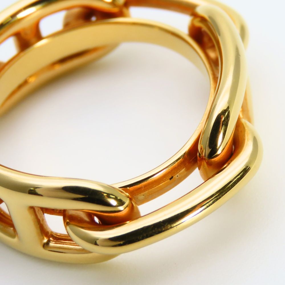 Hermes Scarf Ring Chaine Dangle Metal Gold Plated — view 7