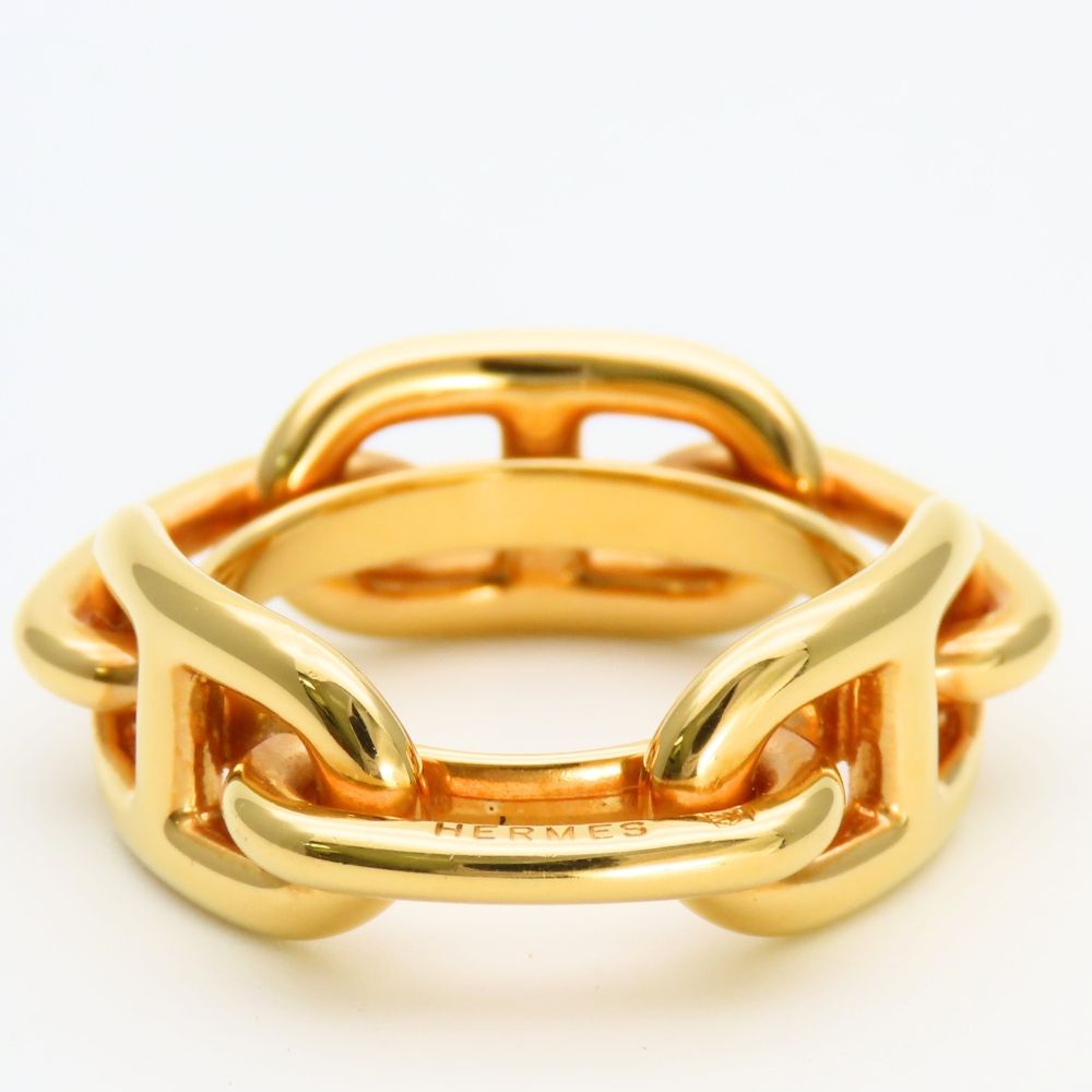 Hermes Scarf Ring Chaine Dangle Metal Gold Plated — view 2
