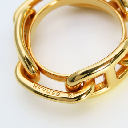 Hermes Scarf Ring Chaine Dangle Metal Gold Plated — view 6