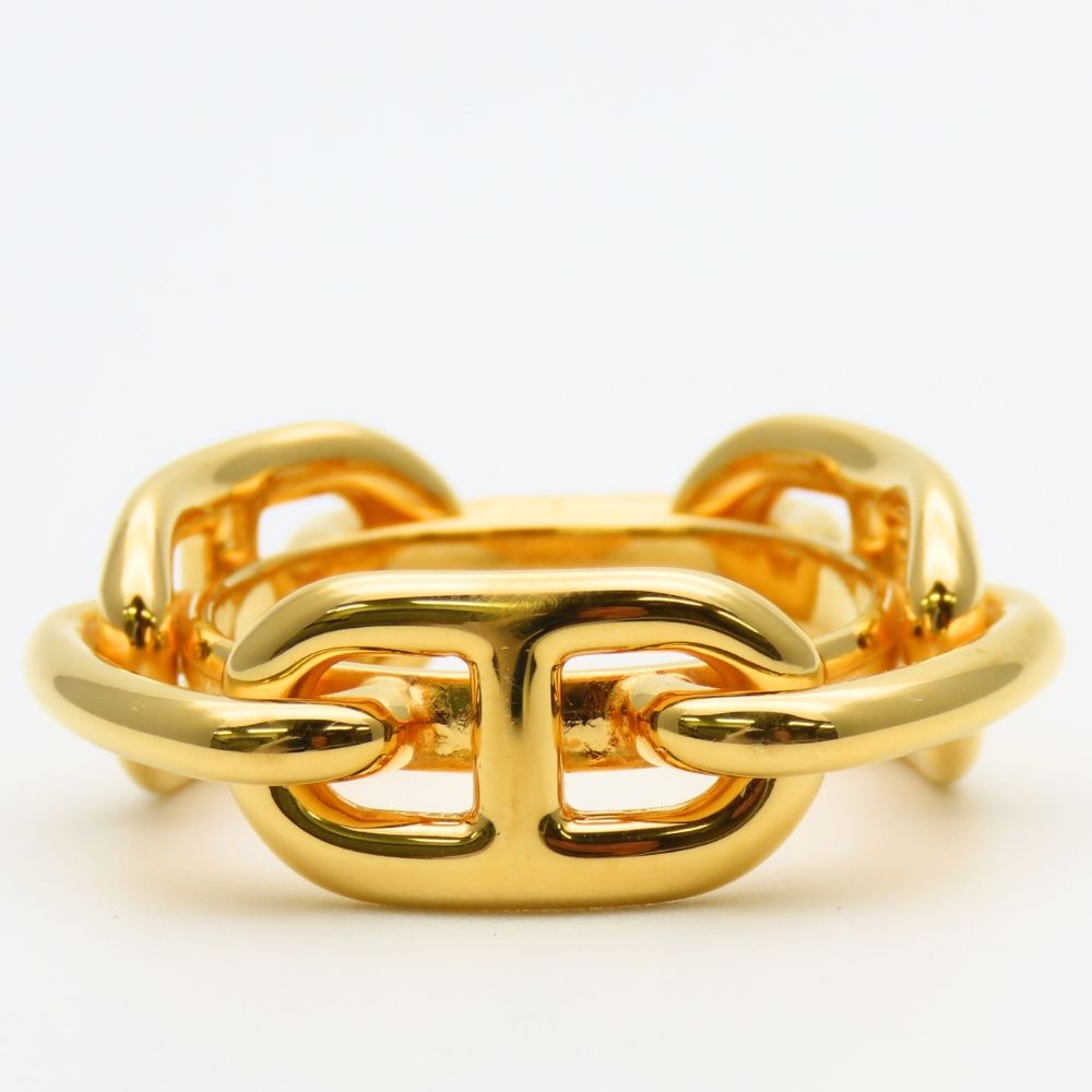 Hermes Scarf Ring Chaine Dangle Metal Gold Plated — view 4