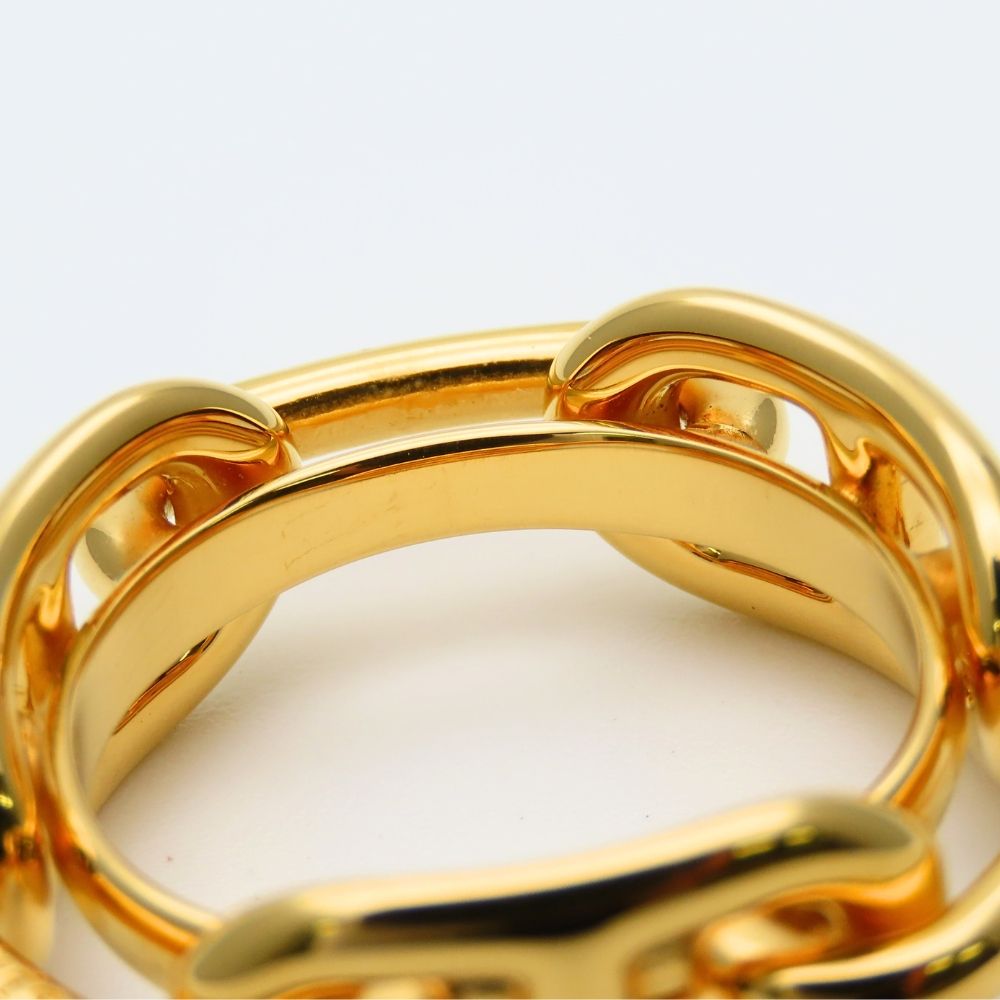 Hermes Scarf Ring Chaine Dangle Metal Gold Plated — view 6