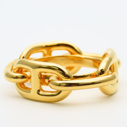 Hermes Scarf Ring Chaine Dangle Metal Gold Plated — view 3