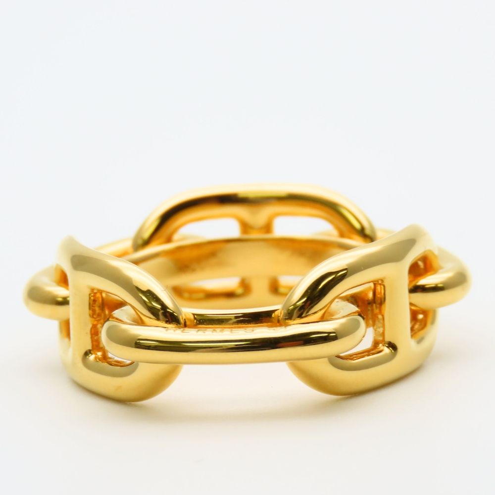 Hermes Scarf Ring Chaine Dangle Metal Gold Plated — view 2