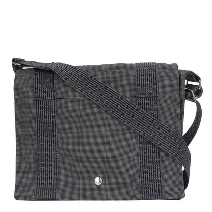 Hermes Shoulder Bag Bazas PM Her Line Cotton Canvas Gray Crossbody Daily