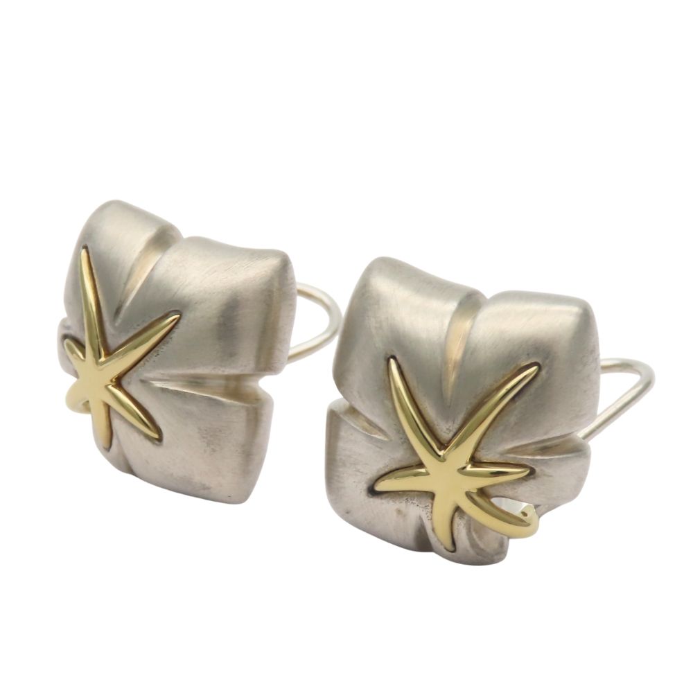 Tiffany & Co Earrings Mape Roulis 925 Sterling Silver 18k Yellow Gold Combinatio — view 2