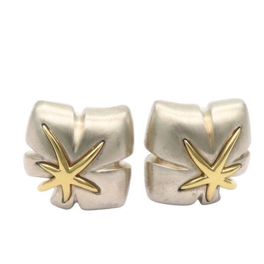 Tiffany & Co Earrings Mape Roulis 925 Sterling Silver 18k Yellow Gold Combinatio